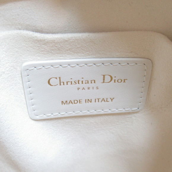 Dior Shoulder Bag Leather White Navy Blue - Picture 6 of 6